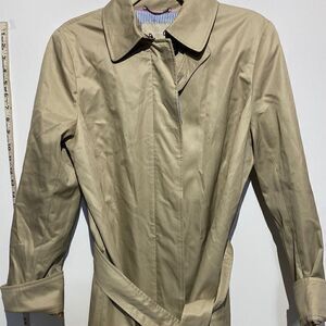 Banana Republic Women's Full Zip Belted Trench Coat In Cream Size L NWT